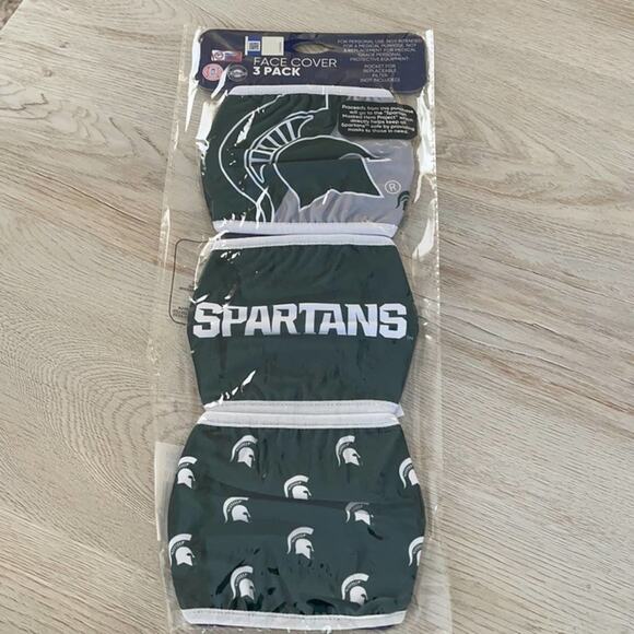 MICHIGAN STATE SPARTANS Adult 3-Pack Face Masks - Picture 1 of 3